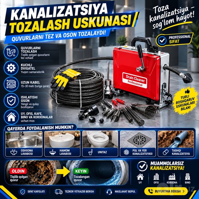Kanalizatsiya tozalash xizmati Чистка канализация услуги сантехник