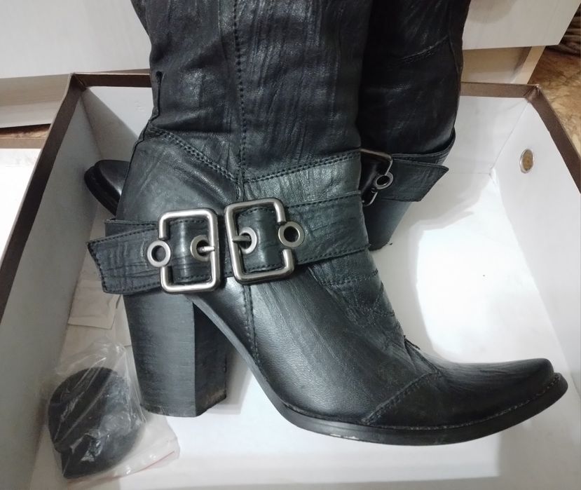 Сапоги женские кожаные