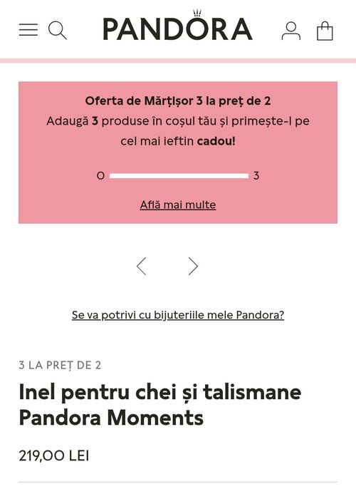 Inel pentru chei si charm Pandora