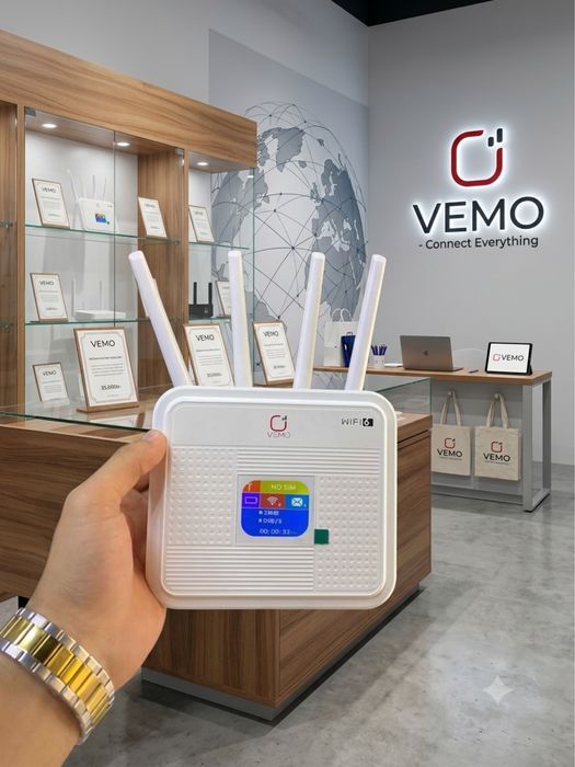 4G Modem Router Vemo B312 WiFi 6 с аккумулятором и экраном. Есть доста