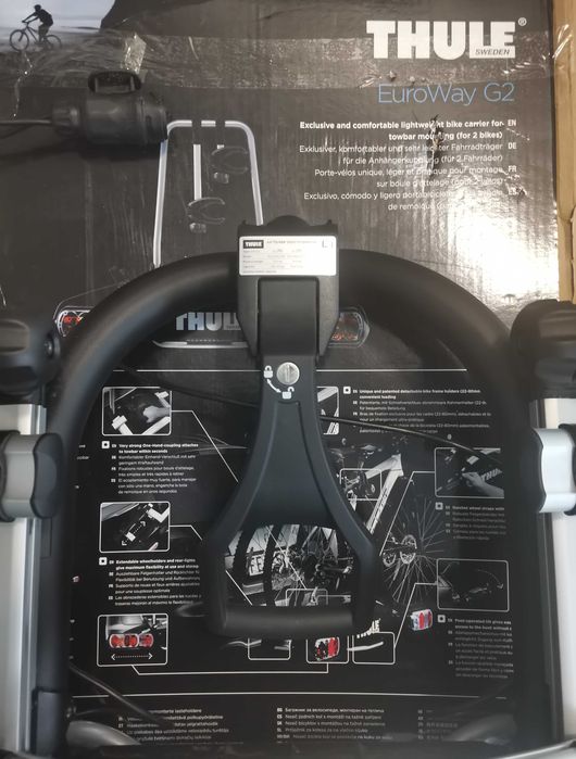 Suport THULE pentru doua biciclete, pe carligul de remorcare