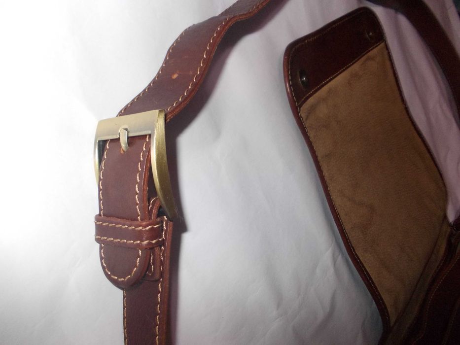 Borseta barbat piele naturala bivol geanta medie 29cm Italy Poze reale