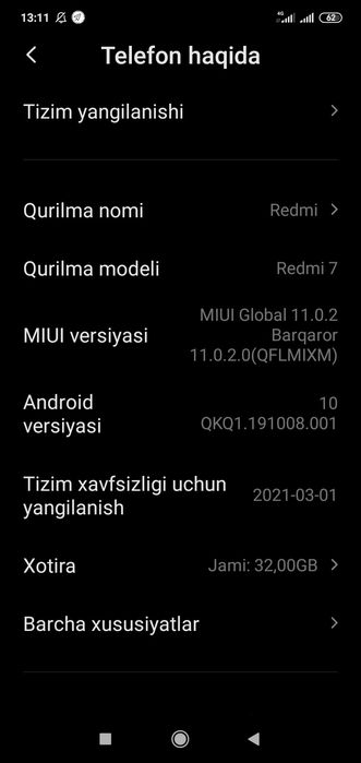 Redmi 7 telfon sotiladi