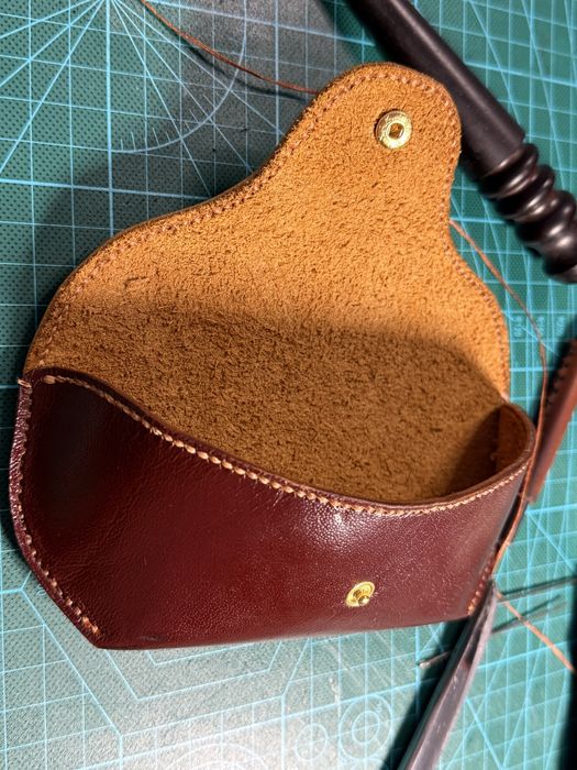 Etui / toc pentru ochelari din piele naturala – handmade, maro