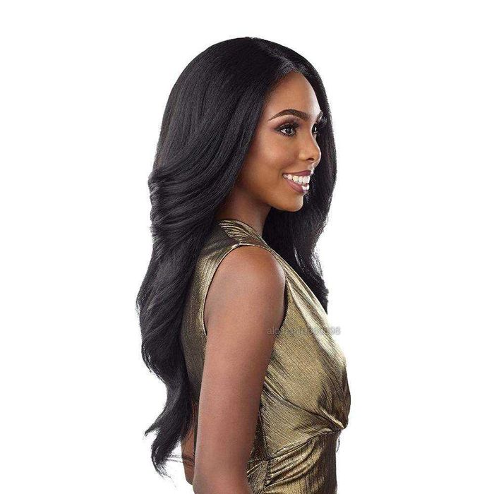 Дълга черна синтетична перука 75 см с Lace Front 13×4