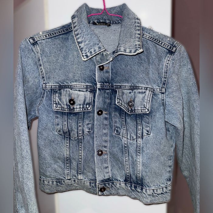 Дънково яке с перлички