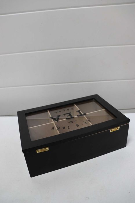 Кутия за чай  ​​Galileo Sibyl с 6 вътрешни слота, черна