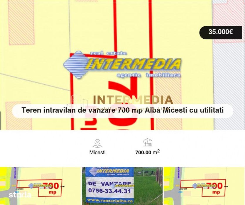 Teren intravilan de vanzare 700 mp Alba Micesti cu utilitati