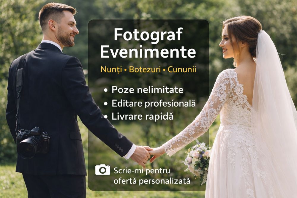 Fotograf Evenimente – Nunți, Botezuri, Cununii | Fly Moments