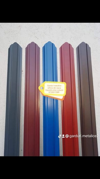 Șipca pentru gard gri mat antracit 0.50 mm la orice dimensiune