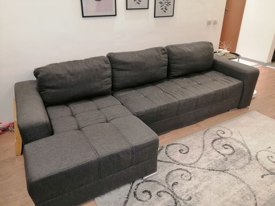Ъглов  диван с лежанка