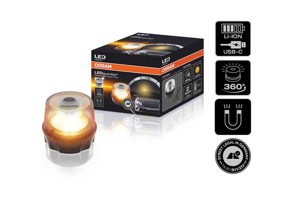 OSRAM LEDguardian ROAD FLARE V16 - Luce Di Emergenza LED 360° Per Auto, Obbligatoria In Spagna Dal 2021