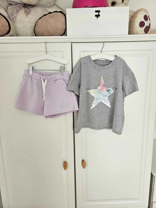 Момичешка тениска и къси гащи Gap - 6-7 години