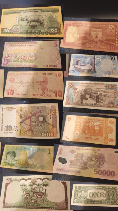 Vand lot de bancnote straine de colectie