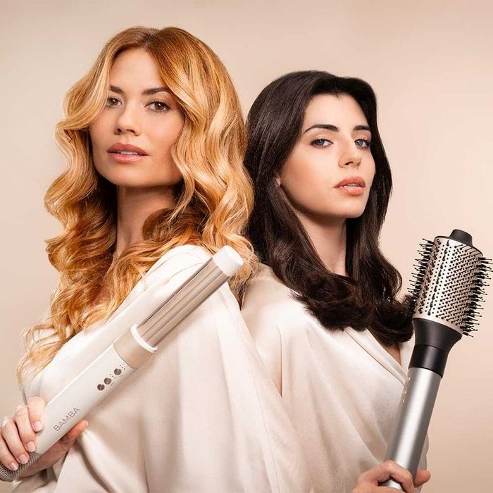 Мултифункционален уред за коса Cecotec CeramicCare AirGlam Champagne 1400W висок клас с Coanda технология, мощен мотор и цели 8 приставки за оформяне