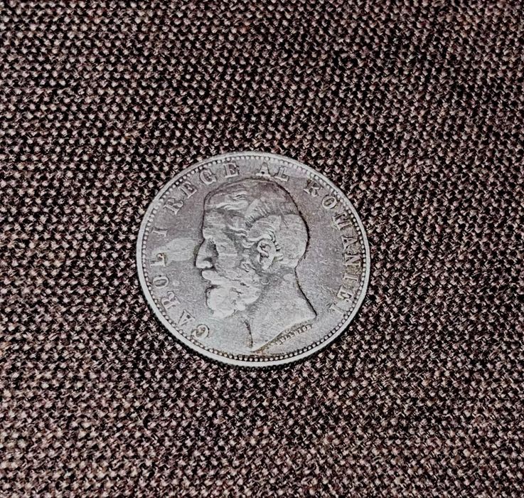 Moneda 5 Lei Regele Carol 1 [1881] Muchie simpla