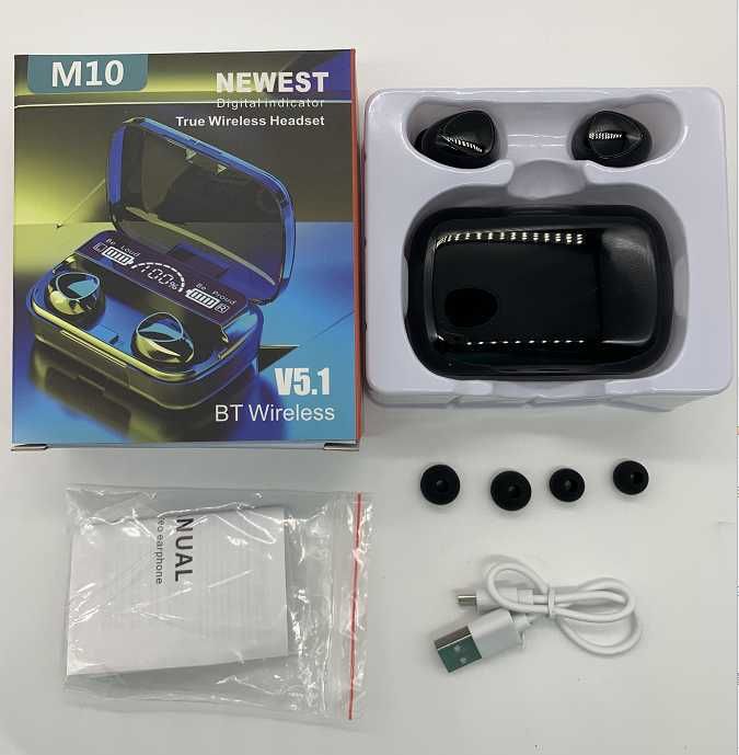 Светещи безжични Стерео слушалки М10 с LED дисплей,хендсфри,блутут