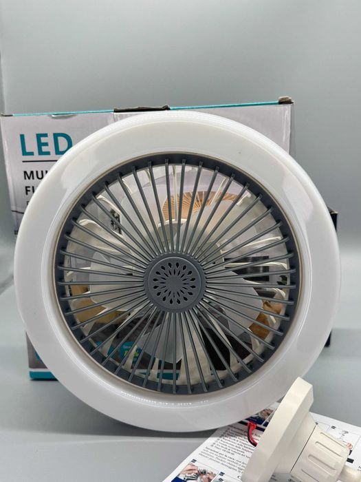 LED вентилаторна лампа 30W с дистанционно, E27 цокъл и функция ароматерапия, два вида