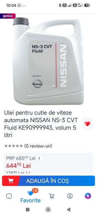 Ulei cutie automată Nissan NS-3 CVT Fluid