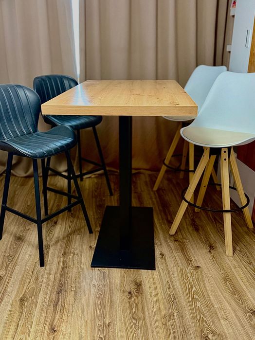 Стилна висока поръчкова маса + ПОДАРЪК 4 стола!