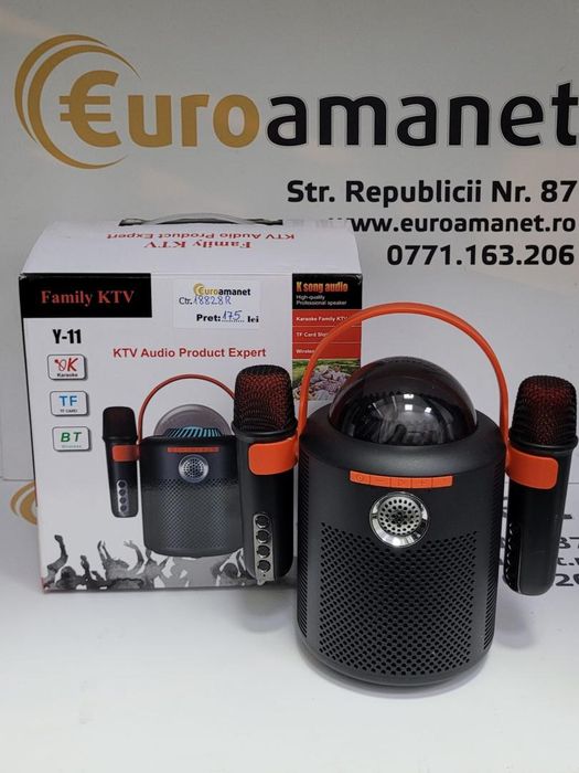 Set Karaoke cu 2 Microfoane, Bluetooth, Wireless, Portabil, 10W, -G-