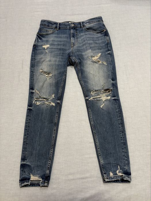 Blugi albaștrii inchis pull&bear