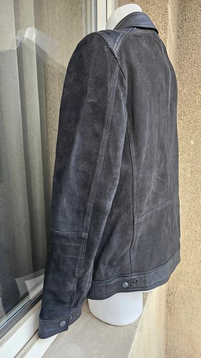 Мъжко кожено яке от велур и естествена кожа – размер L