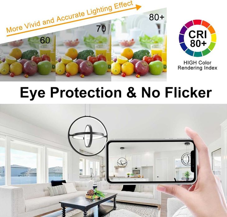 IZOWE LED пръстен - висящо осветително тяло 30W, регулируема височина