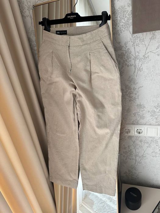 Zara ленен панталон