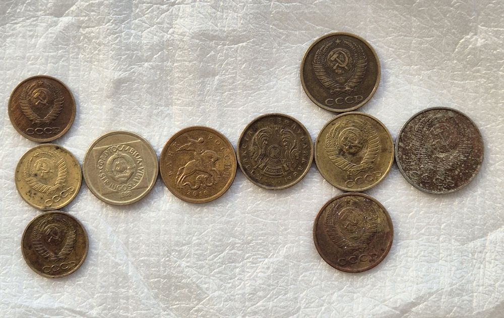 Советские медные монеты.