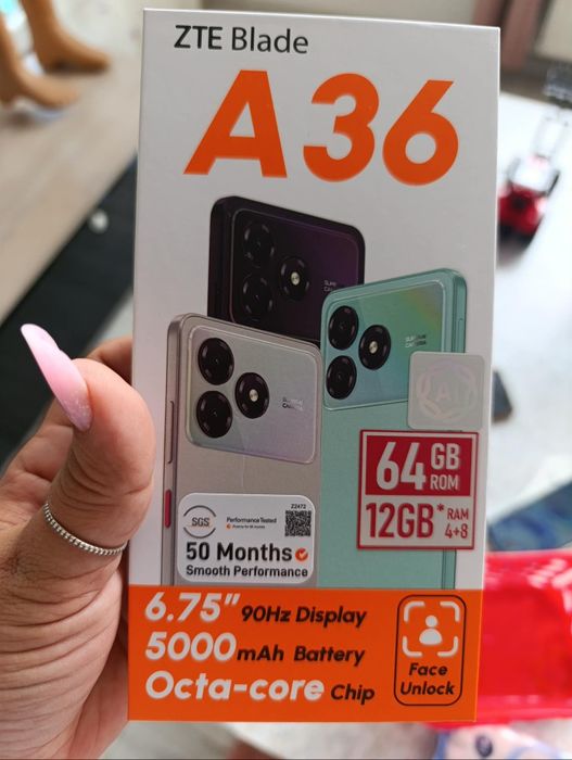 Vând smartphone ZTE Blade A36, 64gb, verde, dual SIM, nou in cutie cu husa cadou