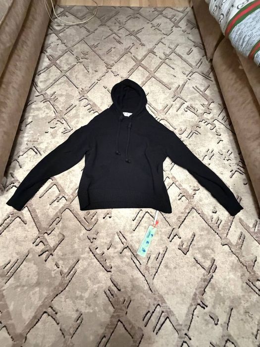 Hoodie 3D diag knit off white