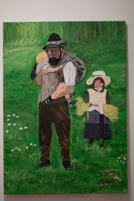 Pribegie , pictură acrilică, pânză 50x70