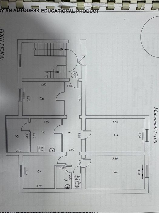 Коратош Дружба 4/2/9 Евроремонт бал: 2х3 обш: 100 кв.м Караташ Чорсу