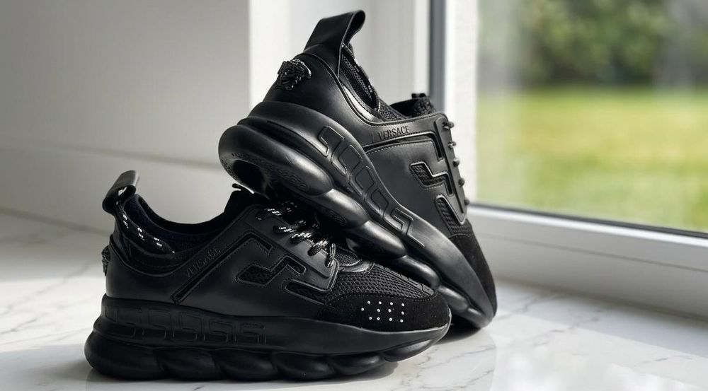 Adidasi Versace Chain Reaction Negru