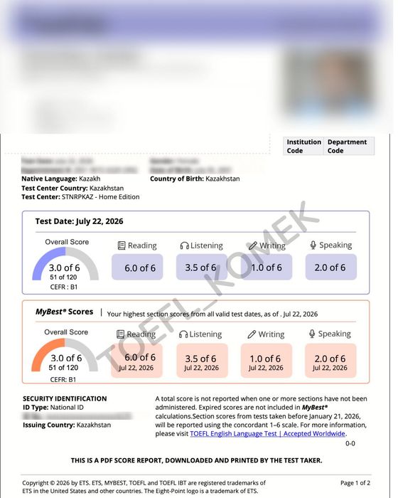 Поможем сдать TOEFL IBT на 80+ баллов