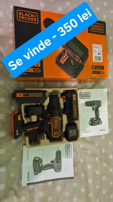 Surubelnita electrica Black Decker BDCDC18 cu 2x acumulatori