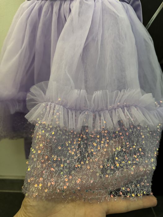 Бебешка официална рокля с пайети  - 2-3г. /100 см.