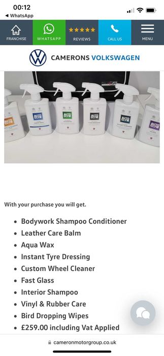KIT COSMETICA AUTO - LIFESHINE - VW - Audi - Made in UK - NOU -259Lire