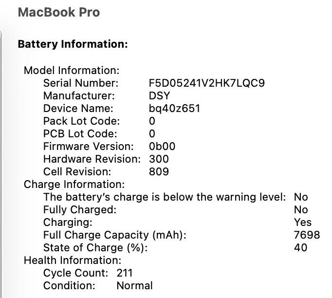 Macbook Pro 16'' i9 - 8 core an 2021, 1 TB SSD, 16 GB DDR4