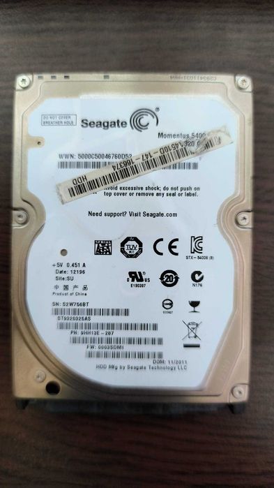 HDD Laptop Seagate Momentus 5400 320 Gb