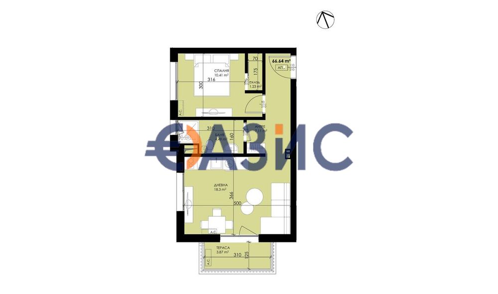 Продава се Двустаен апартамент в Созопол - 67 кв.м за 660 €/кв.м - Снимка #2