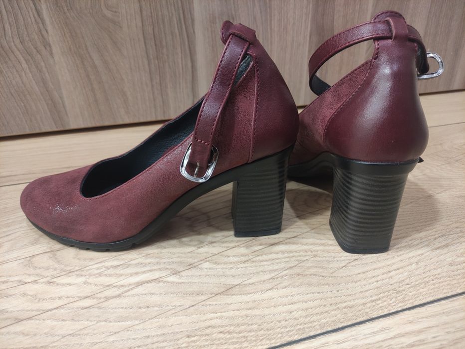 Дамски Обувки на ток  пещера и обувки с филтри естествена кожа