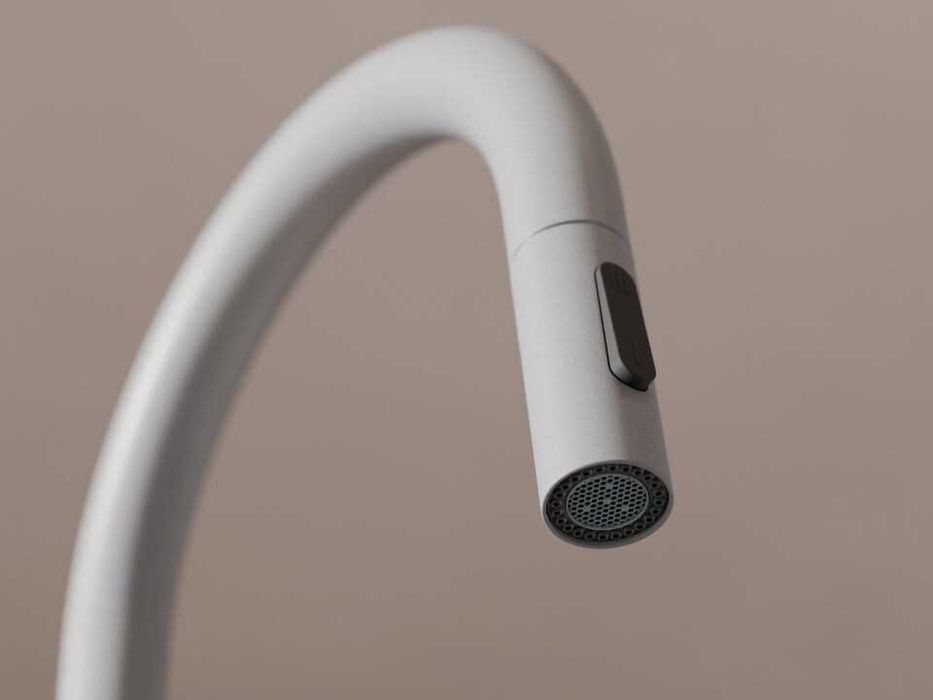 Сив смесител за кухня с изтегляща глава, 2 режима на струя - 9010