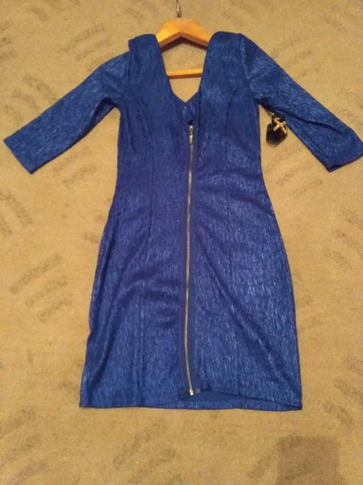 платье оригинальное синее