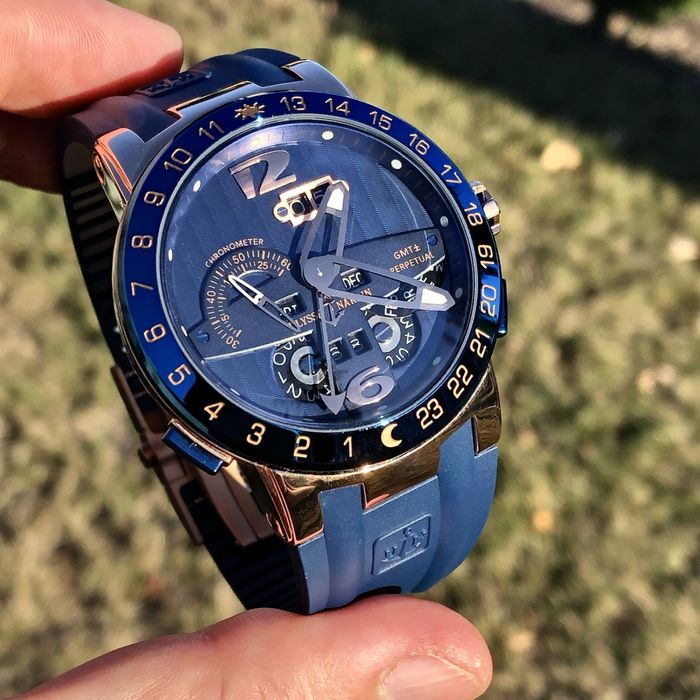 Ulysse Nardin GMT - Perpetual Blue Dial Rubber