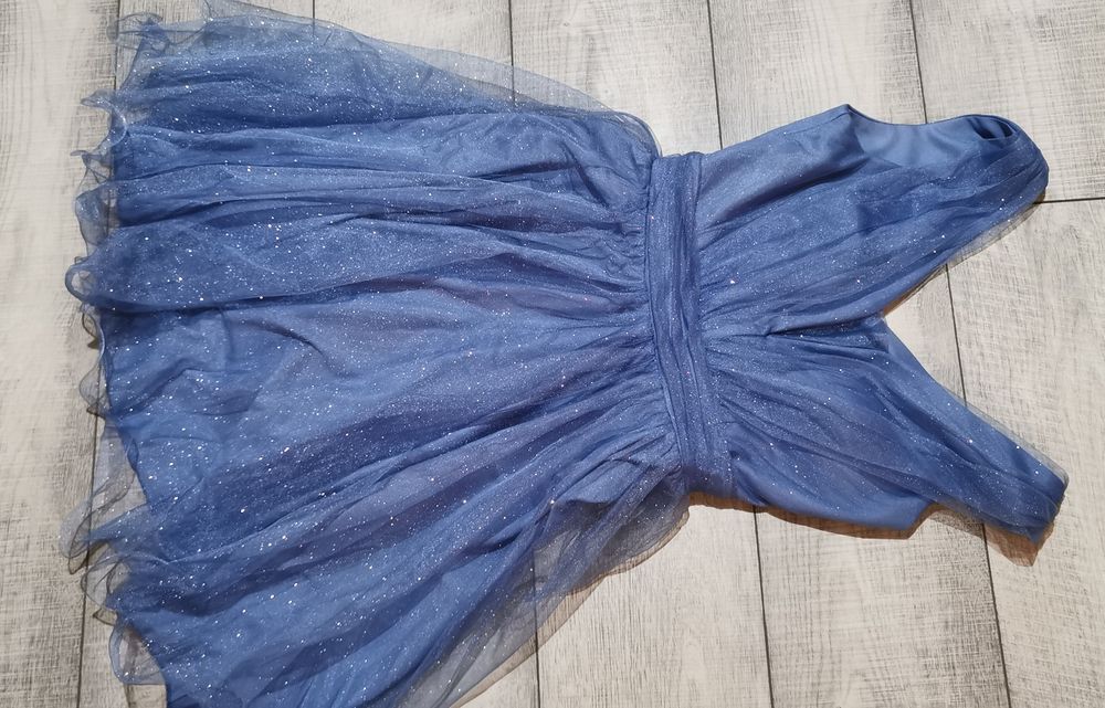 Rochiță eleganta albastra cu sclipici