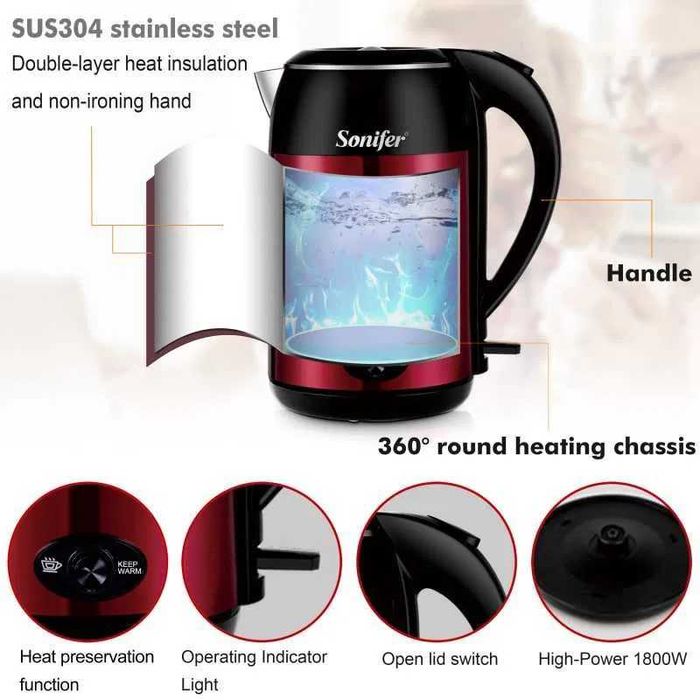 Tefal Sonifer sifatli maxsulot sf-2072- 1,7L 2200 vt. Dastafka bor