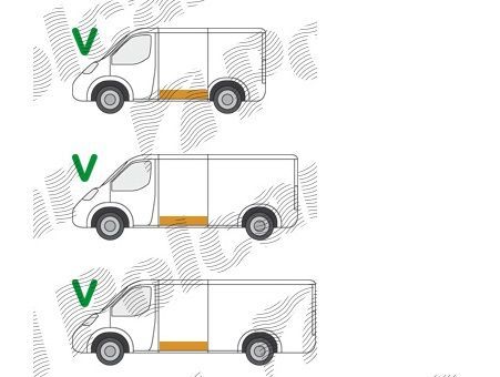 Panou reparatie usa culisanta Mercedes Sprinter 208-416 1995-2007, Vw LT 1996-2006, partea dreapta, inaltime element tabla 227mm, partea interioara