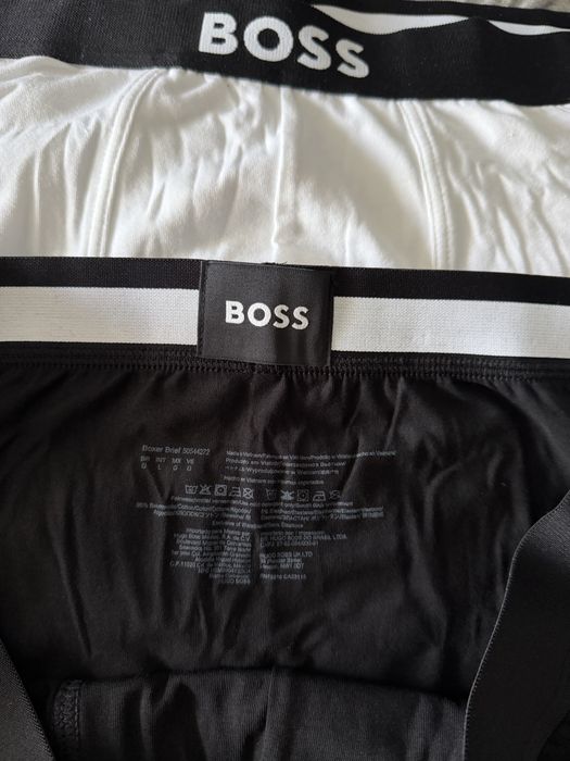 Boss set 3 boxeri lungi alb-gri-negru marimea  L noi originali